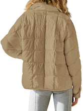 Pocketed Plaid Quilted Zip Up Winter Coat OutfitFlow